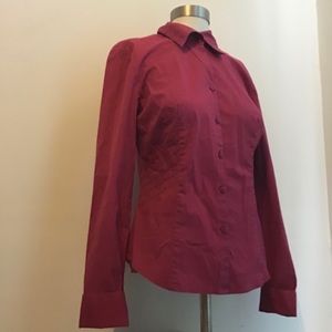 Magenta button up blouse